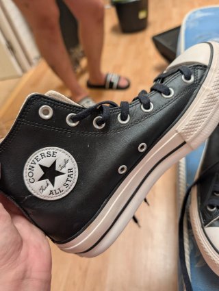 Converse All Star Botas Negras Piel