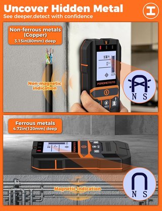 Detector de paredes y humedad 2 en 1 POROMETISTO