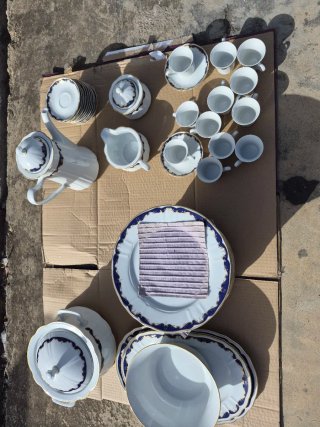 Vajilla de loza blanca 80 piezas