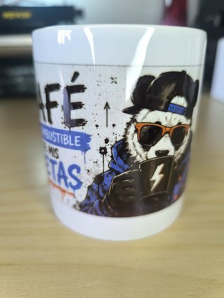 Taza Panda Café 11oz "Combustible de mis Metas"