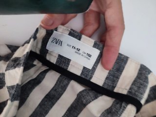 Bermudas lino rayas beige y gris Talla XS