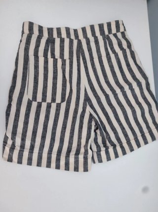 Bermudas lino rayas beige y gris Talla XS
