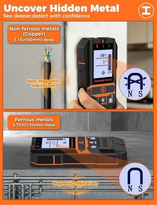 Detector de paredes y humedad 2 en 1 POROMETISTO