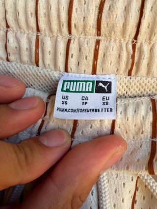 Pantaloncini Puma righe beige/marrone