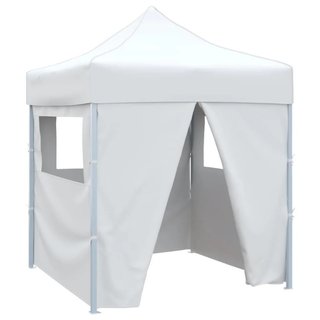 Gazebo Pieghevole Bianco Professionale 4 Pareti 2x2m