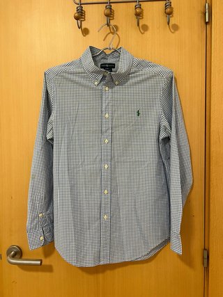 Camisa Polo Ralph Lauren cuadros azul y blanco