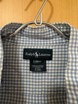 Camisa Polo Ralph Lauren cuadros azul y blanco
