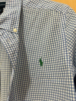 Camisa Polo Ralph Lauren cuadros azul y blanco