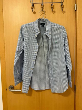 Camisa Polo Ralph Lauren cuadros azul y blanco