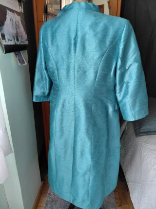 Traje ceremonia madrina azul verdoso