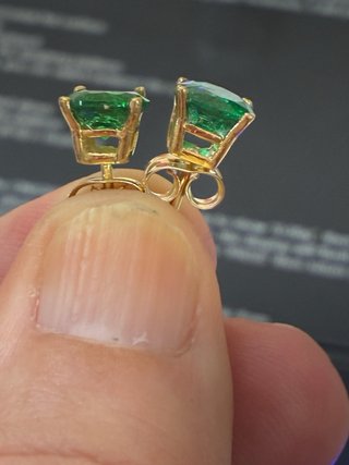 Pendientes Oro 18k Esmeraldas Colombianas DGL