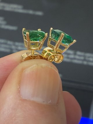 Pendientes Oro 18k Esmeraldas Colombianas DGL