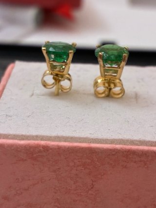 Pendientes Oro 18k Esmeraldas Colombianas DGL
