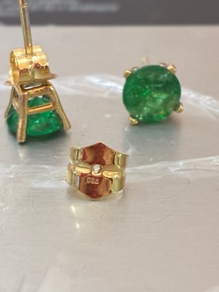 Pendientes Oro 18k Esmeraldas Colombianas DGL