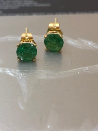 Pendientes Oro 18k Esmeraldas Colombianas DGL