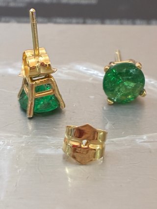 Pendientes Oro 18k Esmeraldas Colombianas DGL