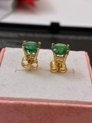 Pendientes Oro 18k Esmeraldas Colombianas DGL