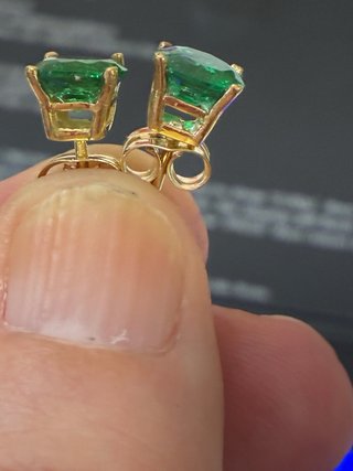 Pendientes Oro 18k Esmeraldas Colombianas DGL