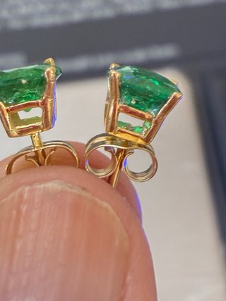 Pendientes Oro 18k Esmeraldas Colombianas DGL