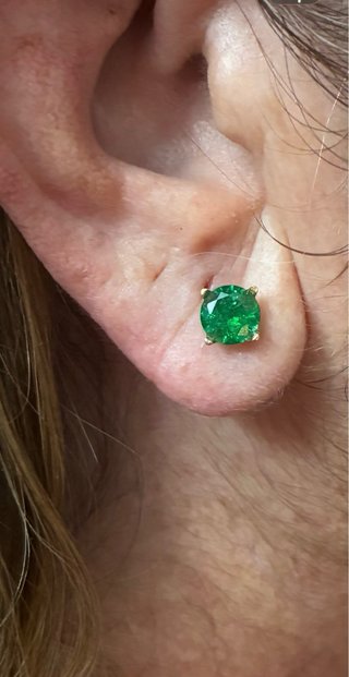 Pendientes Oro 18k Esmeraldas Colombianas DGL