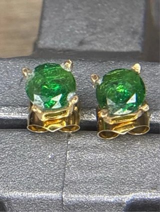 Pendientes Oro 18k Esmeraldas Muzo Colombianas DGL