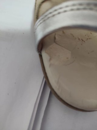 Sandalias Pitillos Beige y Plata