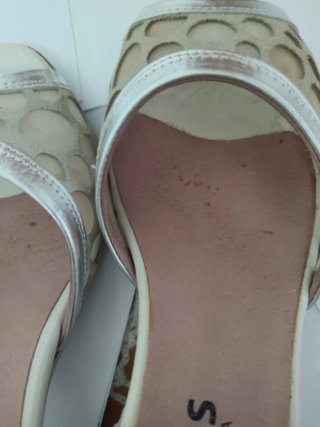Sandalias Pitillos Beige y Plata