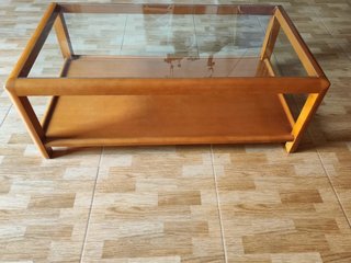 Mesa de centro madera y cristal