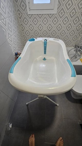 Bañera bebé Olmitos azul con soporte