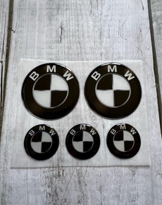 5 EMBLEMAS BMW LOGO NEGRO CARENADO DEPOSITO MOTO