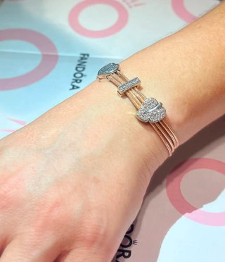 Pulsera Pandora Reflexions Oro Rosa Multicadena