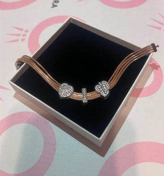 Pulsera Pandora Reflexions Oro Rosa Multicadena