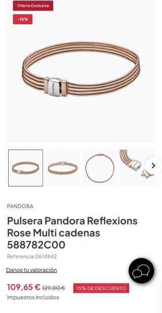 Pulsera Pandora Reflexions Oro Rosa Multicadena