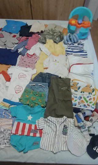 Super lote Ropa Bebé + Asiento Ducha y Andador