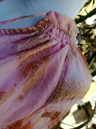 Blusa Boho Rosa y Dorada Talla 44