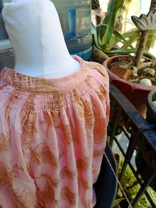 Blusa Boho Rosa y Dorada Talla 44
