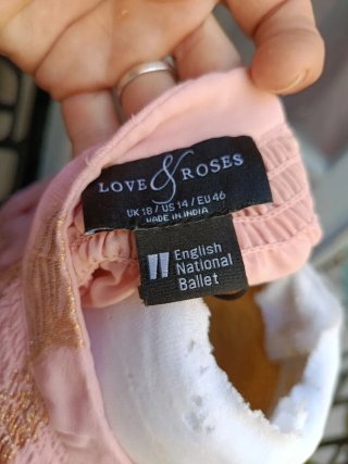 Blusa Boho Rosa y Dorada Talla 44