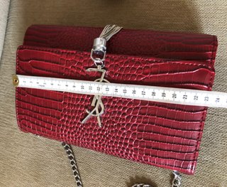 Bolso YSL Cadena Rojo Cocodrilo