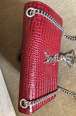 Bolso YSL Cadena Rojo Cocodrilo
