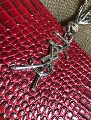 Bolso YSL Cadena Rojo Cocodrilo