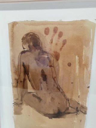 Cuadro de figura humana en papel