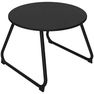 Tavolino da Esterni Ø48x37 cm in Metallo Nero con