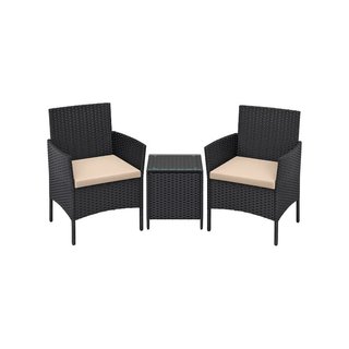 Set di Mobili da Giardino in Polyrattan · Vetro