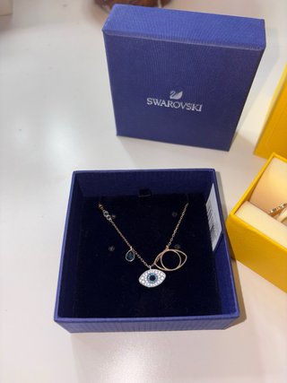 Collar Swarovski Ojo Dorado y Azul