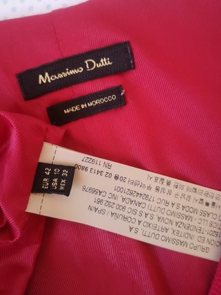 Vestido Massimo Dutti Fucsia Talla 42