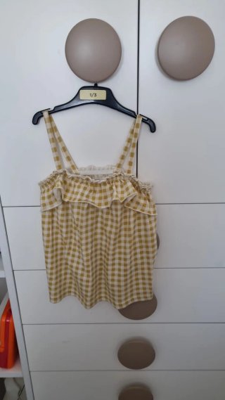 Top infantil niña cuadros amarillo talla 4/5