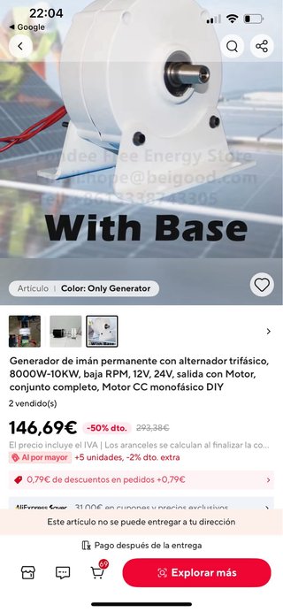 Generador de imán con alternador 8000w-10kw-12/24V