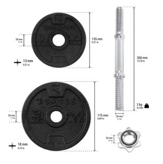 Kit Mancuernas 20kg + Barra 6kg