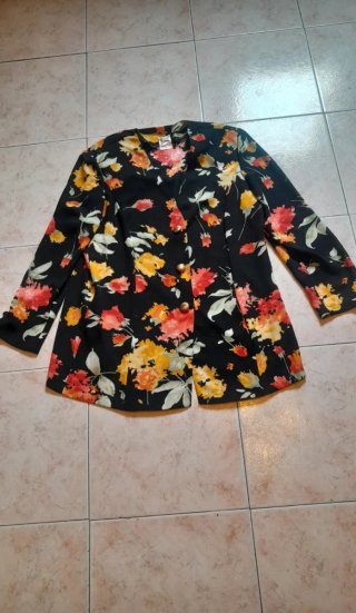 Giacca vintage floreale nera