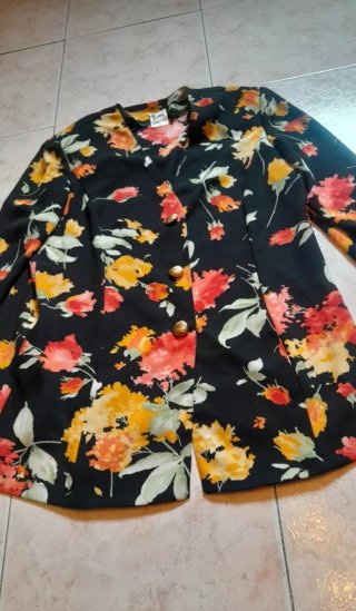 Giacca vintage floreale nera